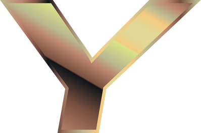 Golden metallic, sport font, alphabet Y
