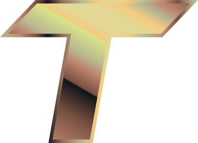 Golden metallic, sport font, alphabet T